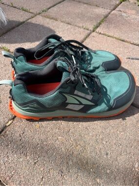 Men's Altra Trail Running Shoes in Teal and Orange